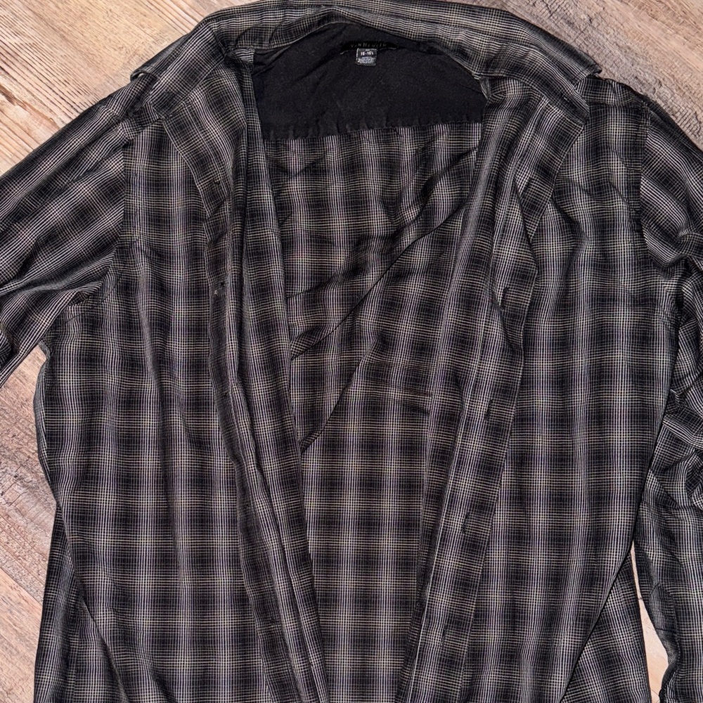 Van Heusen Men's Charcoal and Black Plaid Jacket